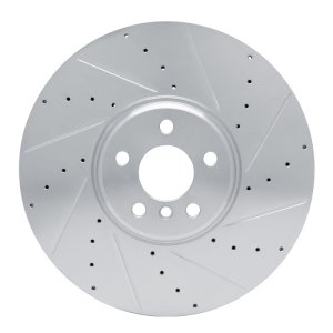 BMW 840i Brake Rotor (1) - Front - R1 Concepts - Drilled & Slotted - Silver - `16-`25